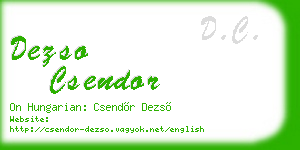 dezso csendor business card